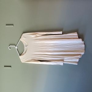 Dearcase Cream Long Sleeve T Shirt Dress